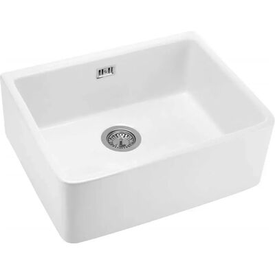 Fregadero de cerámica Deante Sabor - 1 Cubeta, Blanco, 59,5x47,5 cm - Fregadero Fregadero de cerámica Deante Sabor - 1 Cubeta, Blanco, 59,5x47,5 cm - Fregadero