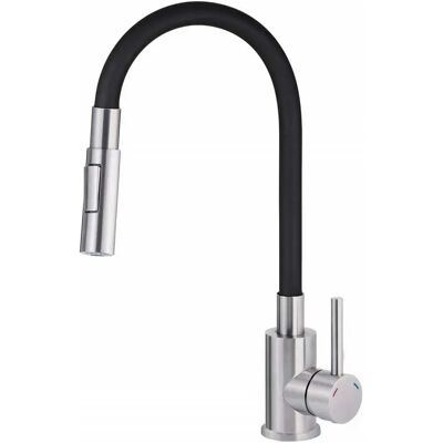 Deante Boc_b740 Grifo De Cocina Con Caño Curvado 2 Tipos De Chorro Black / Chrome One Size Deante Boc_b740 Grifo De Cocina Con Caño Curvado 2 Tipos De Chorro Black / Chrome One Size