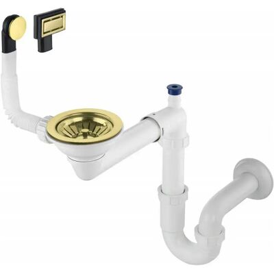 Deante Sifón para fregadero de granito con 1 cubeta - Ahorro de espacio Deante Sifón para fregadero de granito con 1 cubeta - Ahorro de espacio