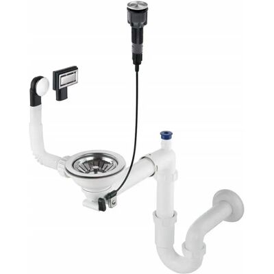 Deante Sifón Para Fregadero De Granito De 1 Seno Y Grifo Ahorrador De Espacio Steel / White One Size Deante Sifón Para Fregadero De Granito De 1 Seno Y Grifo Ahorrador De Espacio Steel / White One Size