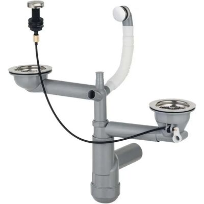 Deante Zxy_9918 Sifón Ahorrador De Espacio Para Fregadero De Granito De 1.5 Y 2 Senos Chrome One Size Deante Zxy_9918 Sifón Ahorrador De Espacio Para Fregadero De Granito De 1.5 Y 2 Senos Chrome One Size