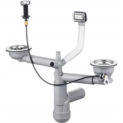 Deante Zxy 9912 Sifón Ahorrador De Espacio Para Fregadero De Granito De 1.5 Y 2 Cubetas Chrome One Size Deante Zxy 9912 Sifón Ahorrador De Espacio Para Fregadero De Granito De 1.5 Y 2 Cubetas Chrome One Size