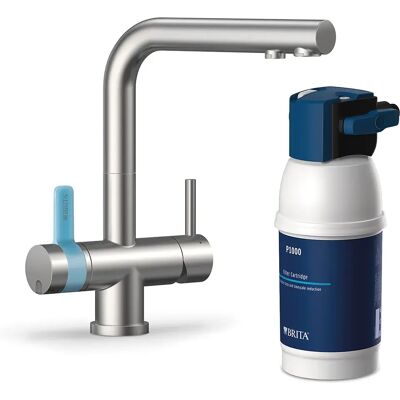 Brita Grifo De Cocina Rectangular Con Sistema De 3 Vías Y Filtración P1000 Integrada Acero Inoxidable Grey One Size Brita Grifo De Cocina Rectangular Con Sistema De 3 Vías Y Filtración P1000 Integrada Acero Inoxidable Grey One Size
