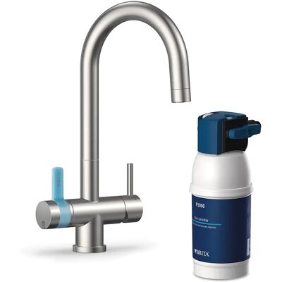 Brita Grifo De Cocina Redondo Con Sistema De 3 Vías Y Filtración P1000 Integrada Acero Inoxidable Grey One Size Brita Grifo De Cocina Redondo Con Sistema De 3 Vías Y Filtración P1000 Integrada Acero Inoxidable Grey One Size