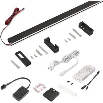 Emuca Kit De Barra De Armario De Lujo 1150 Mm Black One Size Emuca Kit De Barra De Armario De Lujo 1150 Mm Black One Size