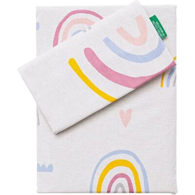 Benetton Rainbow Kids Be - Juego de 3 piezas de ropa de cama Benetton Rainbow Kids Be - Juego de 3 piezas de ropa de cama