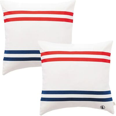 El Ganso Funda De Cojín 40x40 Cm 2 Unidades White / Red / Blue One Size El Ganso Funda De Cojín 40x40 Cm 2 Unidades White / Red / Blue One Size