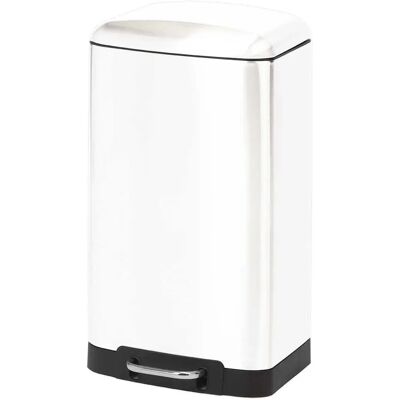 Duett Cubo Pedal Rectangular Metálico Blanco - Cubo de Basura Duett Cubo Pedal Rectangular Metálico Blanco - Cubo de Basura