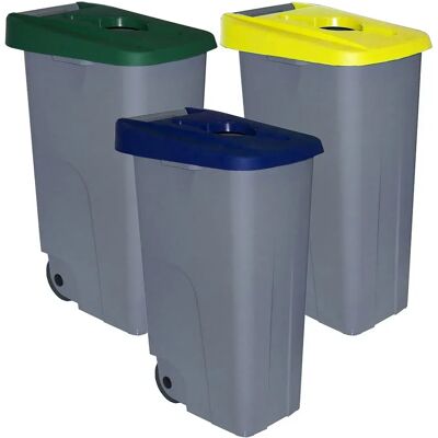 Denox Papelera De Reciclaje Pack Open 85l 3 Unidades Multicolor One Size Denox Papelera De Reciclaje Pack Open 85l 3 Unidades Multicolor One Size