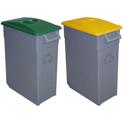 Denox Papelera De Reciclaje Zeus Pack Closed 65l 2 Unidades Multicolor One Size Denox Papelera De Reciclaje Zeus Pack Closed 65l 2 Unidades Multicolor One Size
