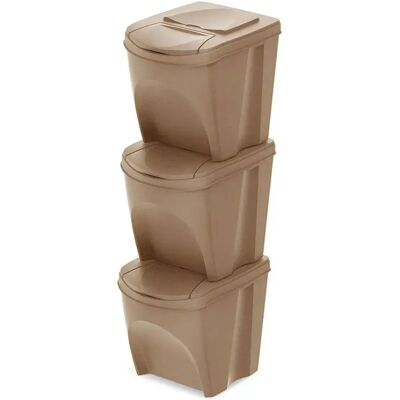 Keden Contenedores De Reciclaje Apilables 39x29x45 Cm 3 Unidades Brown One Size Keden Contenedores De Reciclaje Apilables 39x29x45 Cm 3 Unidades Brown One Size