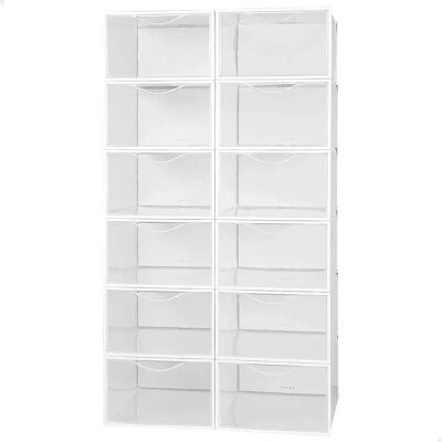 Max Home Pack 12 Cajas Apilables Plástico Zapatos Y Antivuelco Multicolor One Size Max Home Pack 12 Cajas Apilables Plástico Zapatos Y Antivuelco Multicolor One Size