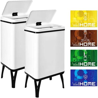 Wellhome Botes De Basura Inteligentes 40l 2 Unidades White One Size Wellhome Botes De Basura Inteligentes 40l 2 Unidades White One Size