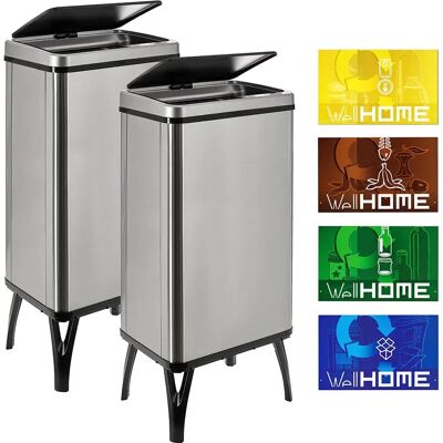 Wellhome Botes De Basura Inteligentes 50l 2 Unidades Grey One Size Wellhome Botes De Basura Inteligentes 50l 2 Unidades Grey One Size