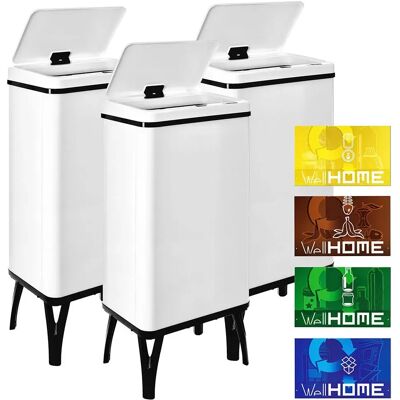 Wellhome Botes De Basura Inteligentes 50l 3 Unidades White One Size Wellhome Botes De Basura Inteligentes 50l 3 Unidades White One Size