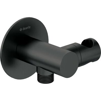 Deante Nqs_n57k Conector Angular Redondo Con Soporte Para Teleducha Black One Size Deante Nqs_n57k Conector Angular Redondo Con Soporte Para Teleducha Black One Size