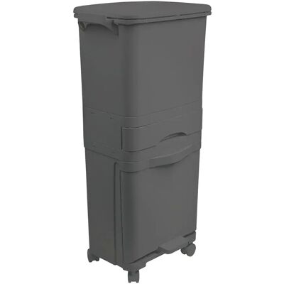 Wellhome Contenedor De Reciclaje Selectivo Con Pedal 42l Anthracite Black One Size Wellhome Contenedor De Reciclaje Selectivo Con Pedal 42l Anthracite Black One Size