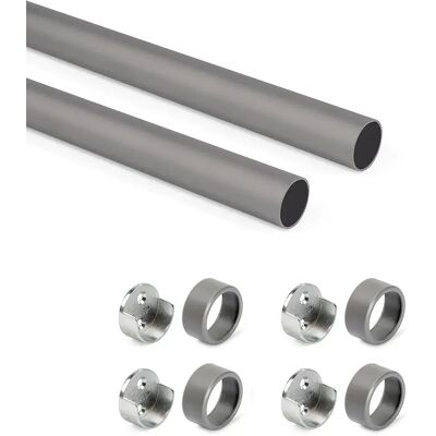 Emuca Juego De Barras De Armario Redondas 0.75 M 2 Unidades Titanium One Size Emuca Juego De Barras De Armario Redondas 0.75 M 2 Unidades Titanium One Size