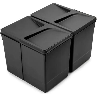 Emuca Cubo De Basura 8198217 2x15l Black One Size Emuca Cubo De Basura 8198217 2x15l Black One Size