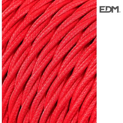 Edm Rollo De Cable Textil Trenzado C-62 2x0.75 Mm 5 M Red One Size Edm Rollo De Cable Textil Trenzado C-62 2x0.75 Mm 5 M Red One Size