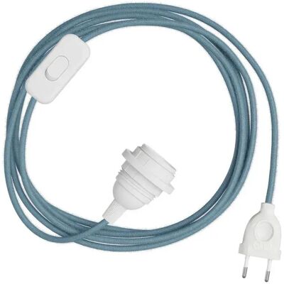 Creative Pantalla Snakebis E27-juego De Cables Con Portalámparas. Cable De Tela De Color Y Enchufe De 2 Clavijas 1.8 M Ocean Cotton One Size Creative Pantalla Snakebis E27-juego De Cables Con Portalámparas. Cable De Tela De Color Y Enchufe De 2 Clavijas 1.8 M Ocean Cotton One Size