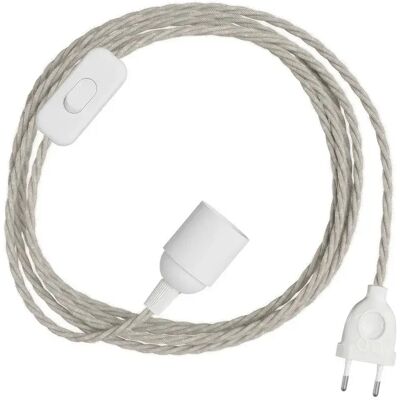 Creative Juego De Cables Snakebis Twisted E14 Con Portalámparas. Cable Trenzado De Tela Y Enchufe De 2 Clavijas 1.8 M Neutral Natural Linen One Size Creative Juego De Cables Snakebis Twisted E14 Con Portalámparas. Cable Trenzado De Tela Y Enchufe De 2 Clavijas 1.8 M Neutral Natural Linen One Size