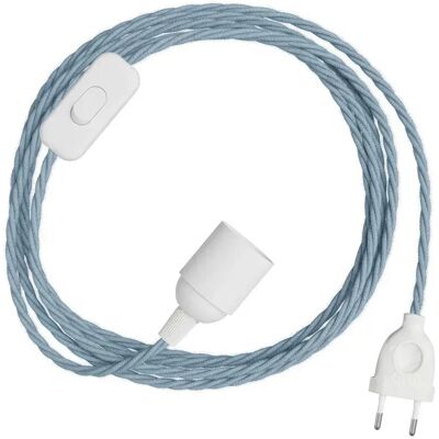 Creative Juego De Cable Snakebis Twisted E27 Con Portalámparas. Cable Trenzado De Tela Y Enchufe De 2 Clavijas 1.8 M Ocean Cotton One Size Creative Juego De Cable Snakebis Twisted E27 Con Portalámparas. Cable Trenzado De Tela Y Enchufe De 2 Clavijas 1.8 M Ocean Cotton One Size