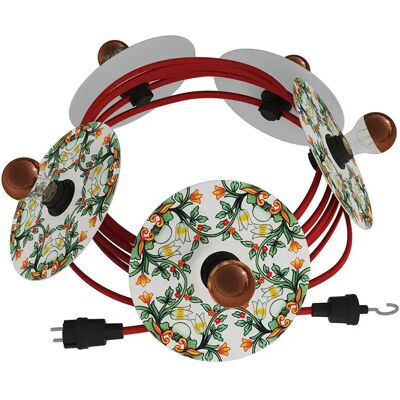 Creative Sistema De Guirnalda Lumet Maioliche Con Cable Textil5 Portalámparas Y Pantallasgancho Y Enchufe Negro Con Bulb 7.5 M Red-Green One Size Creative Sistema De Guirnalda Lumet Maioliche Con Cable Textil5 Portalámparas Y Pantallasgancho Y Enchufe Negro Con Bulb 7.5 M Red-Green One Size