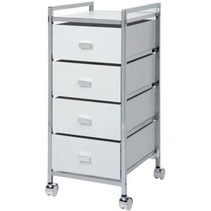 Duett Carrito De Baño De Madera Con 4 Cajones 33x38.5 Cm Chrome / White One Size Duett Carrito De Baño De Madera Con 4 Cajones 33x38.5 Cm Chrome / White One Size