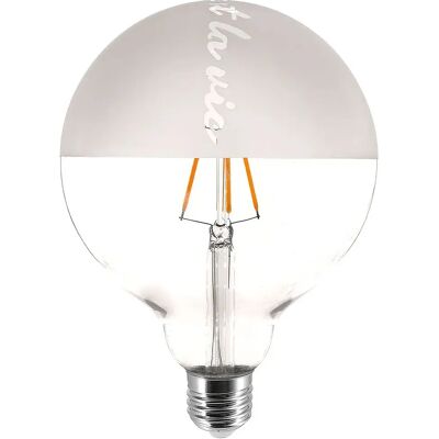Creative Bombilla Led Globo Tattoo Cest La Vie G125 4.5w 470lm E27 2700k Dim Clear / Silver One Size Creative Bombilla Led Globo Tattoo Cest La Vie G125 4.5w 470lm E27 2700k Dim Clear / Silver One Size