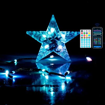Aigostar Guirnalda De Luces Bluetooth Low Voltage Tree With Star Topper Rgbic 10m Black / Transparent 12 cm Aigostar Guirnalda De Luces Bluetooth Low Voltage Tree With Star Topper Rgbic 10m Black / Transparent 12 cm