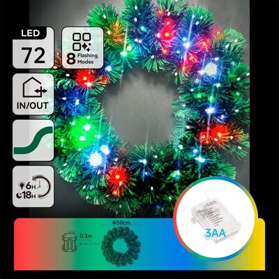 Aigostar Luz Decorativa Plastic Wreath 0.5m Rgby Ip44 Indoor & Outdoor 3xaa Battery Dark Green 50 cm Aigostar Luz Decorativa Plastic Wreath 0.5m Rgby Ip44 Indoor & Outdoor 3xaa Battery Dark Green 50 cm
