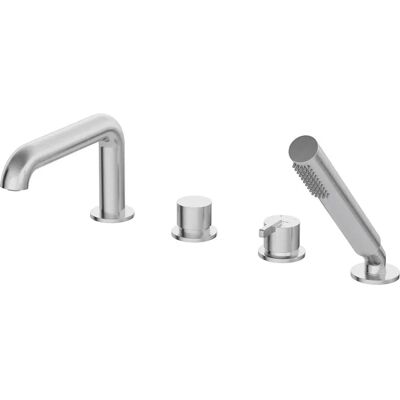Deante Mezclador de bañera 4 orificios - Acero inoxidable cepillado Deante Mezclador de bañera 4 orificios - Acero inoxidable cepillado