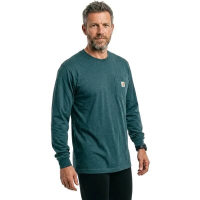 Carhartt Camiseta De Manga Larga Mountain Greenstone Heather M Carhartt Camiseta De Manga Larga Mountain Greenstone Heather M