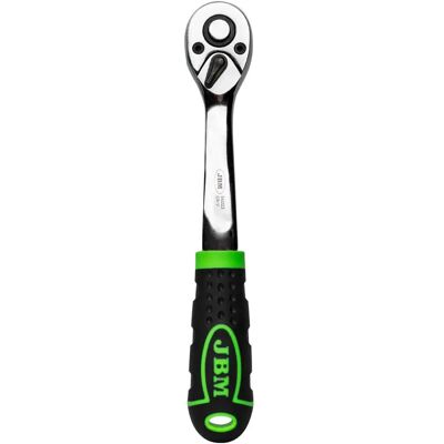 Jbm Carraca 3/8´´ 200 Mm 72-teeth Chromed Green / Black One Size Jbm Carraca 3/8´´ 200 Mm 72-teeth Chromed Green / Black One Size