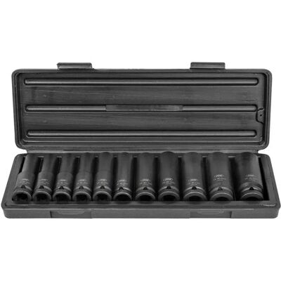 Jbm Juego De Vasos De Impacto De 1/2´´ Y 12 Puntas Largas 11 Piezas Black / Green One Size Jbm Juego De Vasos De Impacto De 1/2´´ Y 12 Puntas Largas 11 Piezas Black / Green One Size