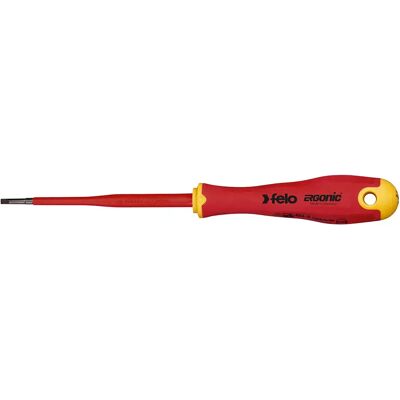 Felo Destornillador Plano Ergonic Vde E-slim Red / Yellow 4.5 x 1.0 mm Felo Destornillador Plano Ergonic Vde E-slim Red / Yellow 4.5 x 1.0 mm