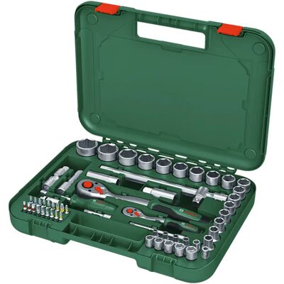Bosch Juego De Llaves De Vaso Y Carraca 1/4´´ + 1/2´´ 57 Piezas Grey One Size Bosch Juego De Llaves De Vaso Y Carraca 1/4´´ + 1/2´´ 57 Piezas Grey One Size