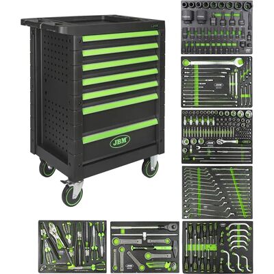 Jbm Carro De Herramientas De 7 Cajones Para Camión Especial Green One Size Jbm Carro De Herramientas De 7 Cajones Para Camión Especial Green One Size