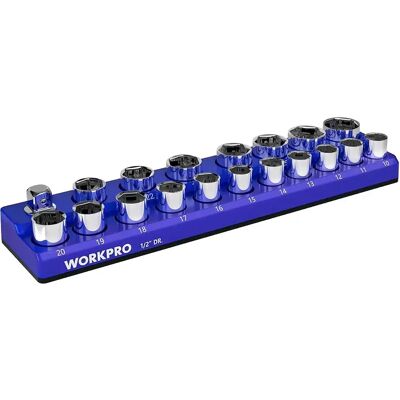 Workpro Organizador Vacío Para Vasos Estándar De 1/2 Pulgada Magnético Blue / Black One Size Workpro Organizador Vacío Para Vasos Estándar De 1/2 Pulgada Magnético Blue / Black One Size
