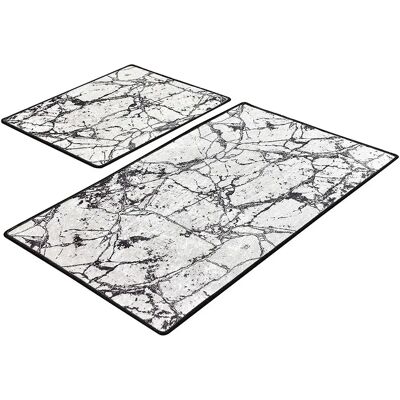 Wellhome Alfombra De Baño Bicolor 2 Unidades White / Black One Size Wellhome Alfombra De Baño Bicolor 2 Unidades White / Black One Size