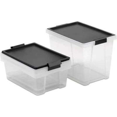 Tatay Caja De Almacenamiento Multiusos 2x7l 1x15l 3 Unidades Clear / Black One Size Tatay Caja De Almacenamiento Multiusos 2x7l 1x15l 3 Unidades Clear / Black One Size
