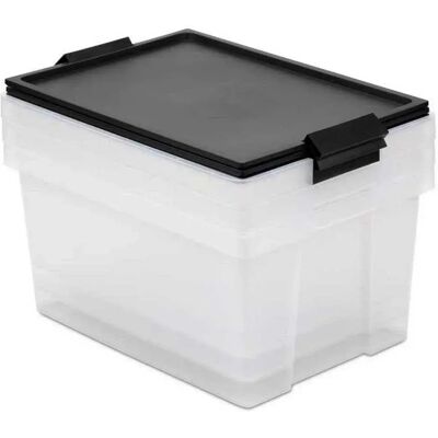 Tatay Caja De Almacenamiento Multiusos 35l 3 Unidades Clear / Black One Size Tatay Caja De Almacenamiento Multiusos 35l 3 Unidades Clear / Black One Size