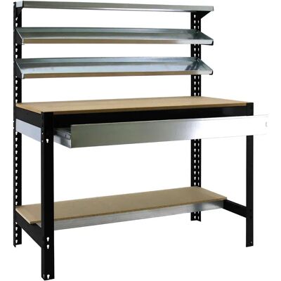 Simonwork (bancos De Trabajo) Estantería Metálica Bt1 Box 1445x910x610 Mm Anthracite / Wood One Size Simonwork (bancos De Trabajo) Estantería Metálica Bt1 Box 1445x910x610 Mm Anthracite / Wood One Size