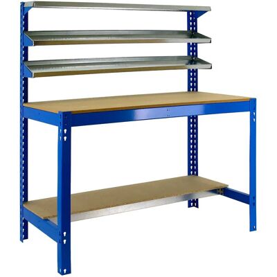 Simonwork (bancos De Trabajo) Estantería Metálica Bt1 1445x1510x760 Mm Blue / Wood One Size Simonwork (bancos De Trabajo) Estantería Metálica Bt1 1445x1510x760 Mm Blue / Wood One Size
