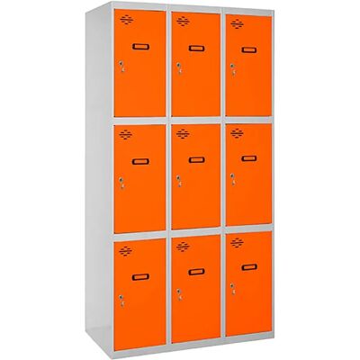 Simonlocker Montadas Taquilla Desm.3 Puertas 3/9 400 1800x1200x500 Mm Grey / Orange One Size Simonlocker Montadas Taquilla Desm.3 Puertas 3/9 400 1800x1200x500 Mm Grey / Orange One Size