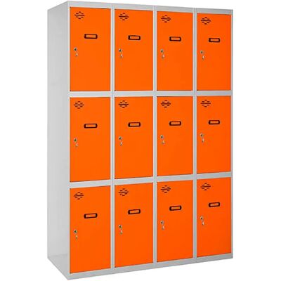 Simonlocker Montadas Taquilla Desm.3 Puertas 4/12 400 1800x1600x500 Mm Grey / Orange One Size Simonlocker Montadas Taquilla Desm.3 Puertas 4/12 400 1800x1600x500 Mm Grey / Orange One Size