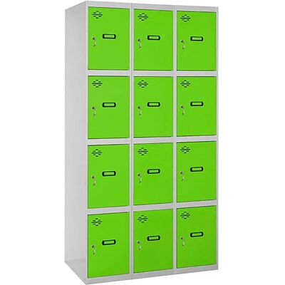 Simonlocker Montadas Taquilla Desm.4 Puertas 3/12 400 1800x1200x500 Mm Grey / Green One Size Simonlocker Montadas Taquilla Desm.4 Puertas 3/12 400 1800x1200x500 Mm Grey / Green One Size