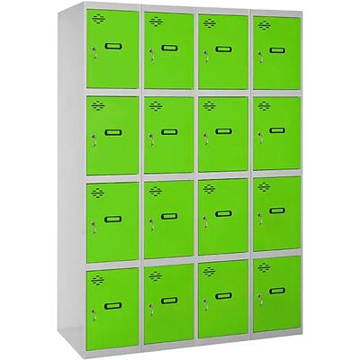 Simonlocker Montadas Taquilla Desm.4 Puertas 4/16 400 1800x1600x500 Mm Grey / Green One Size Simonlocker Montadas Taquilla Desm.4 Puertas 4/16 400 1800x1600x500 Mm Grey / Green One Size
