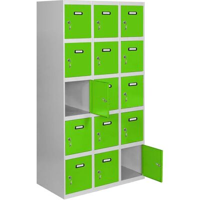 Simonlocker Montadas Taquilla Desm.5 Puertas 3/15 400 1800x1200x500 Mm Grey / Green One Size Simonlocker Montadas Taquilla Desm.5 Puertas 3/15 400 1800x1200x500 Mm Grey / Green One Size